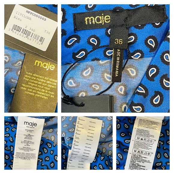 NWT Maje - Ilona Leopard Print Satin Playsuit Romper 36/4 - Picture 11 of 15